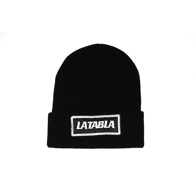 Gorro Lana Negro Parche blanco y negro