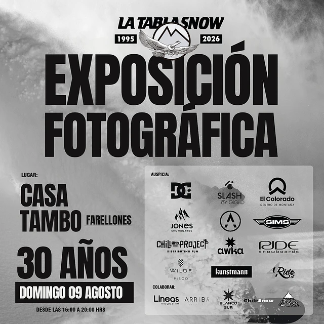ENTRADA-RIFA EXPOSICIÓN FOTOGRÁFICA 30 AÑOS LA TABLA SNOW
