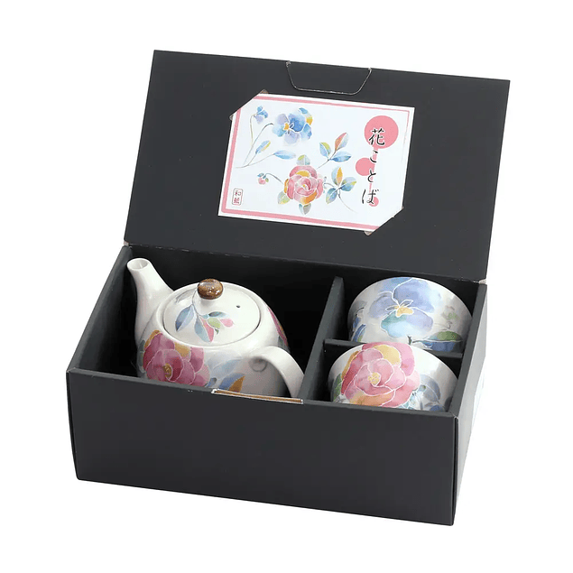 Juego de té de porcelana japonesa Hanakotoba