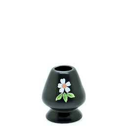 Porta Chasen (batidor de bambú para matcha) - Negro Flor