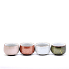 Juego de 4 vasos bajos de cerámica esmaltada colores tierra 70 ml