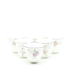 Juego de 6 vasos de porcelana china con flores moradas 
