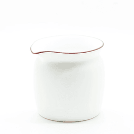 Chahai de Porcelana Blanca con Ribete Café 120 ml