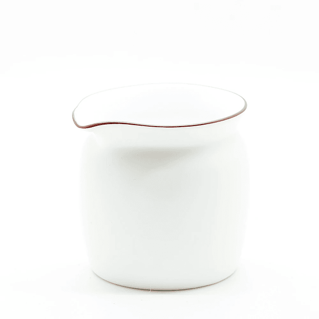 Chahai de Porcelana Blanca con Ribete Café 120 ml