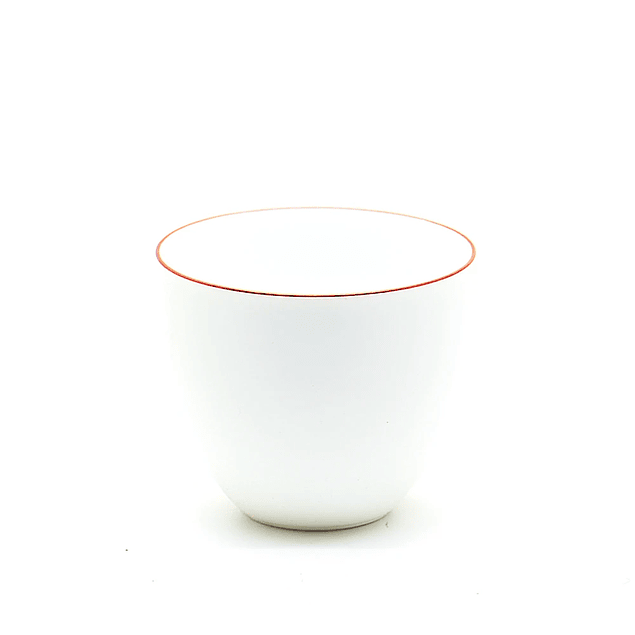 Pin Ming Bei o vaso de té de porcelana blanca con ribetes café 50 ml