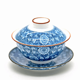 Gaiwan 120 ml azul - Crisantemos