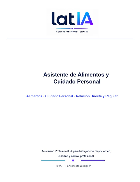 Asistente de Alimentos y Cuidado Personal
