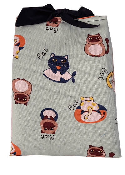 Funda de libro con cinta 20 x 28 cm - gato celeste