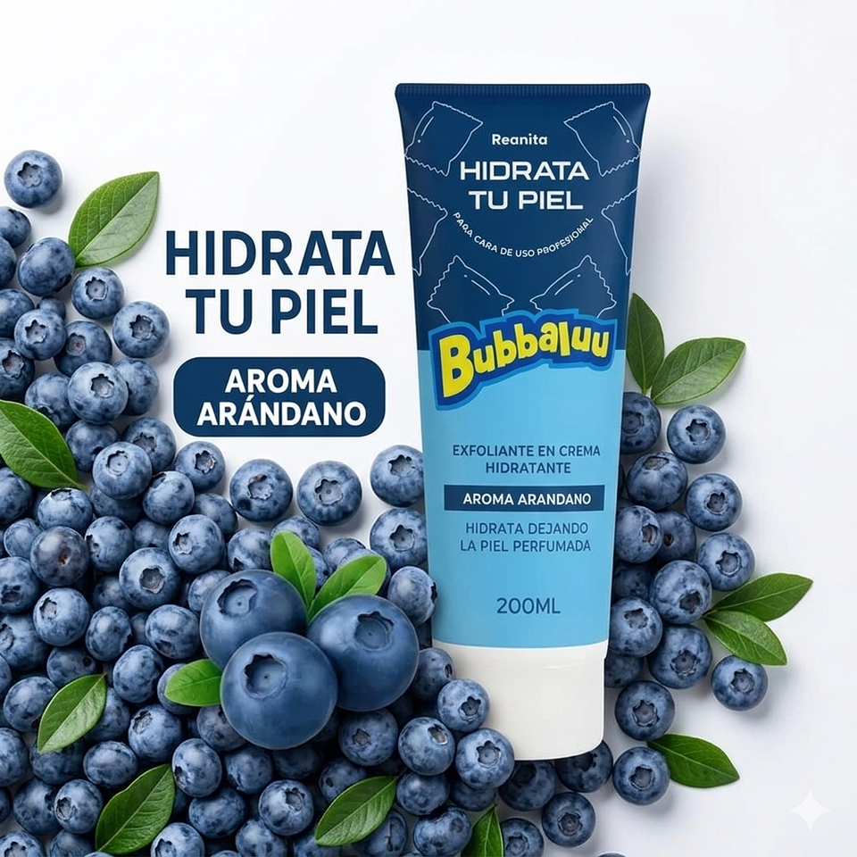 exfoliante bubbaluu aroma arándano 1