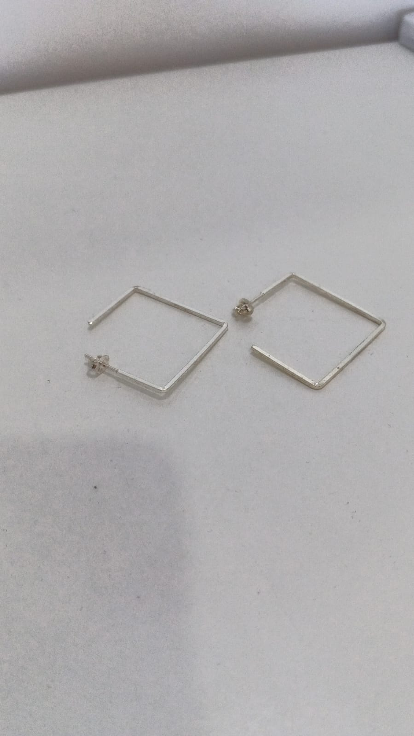 aros de plata cuadrados  2