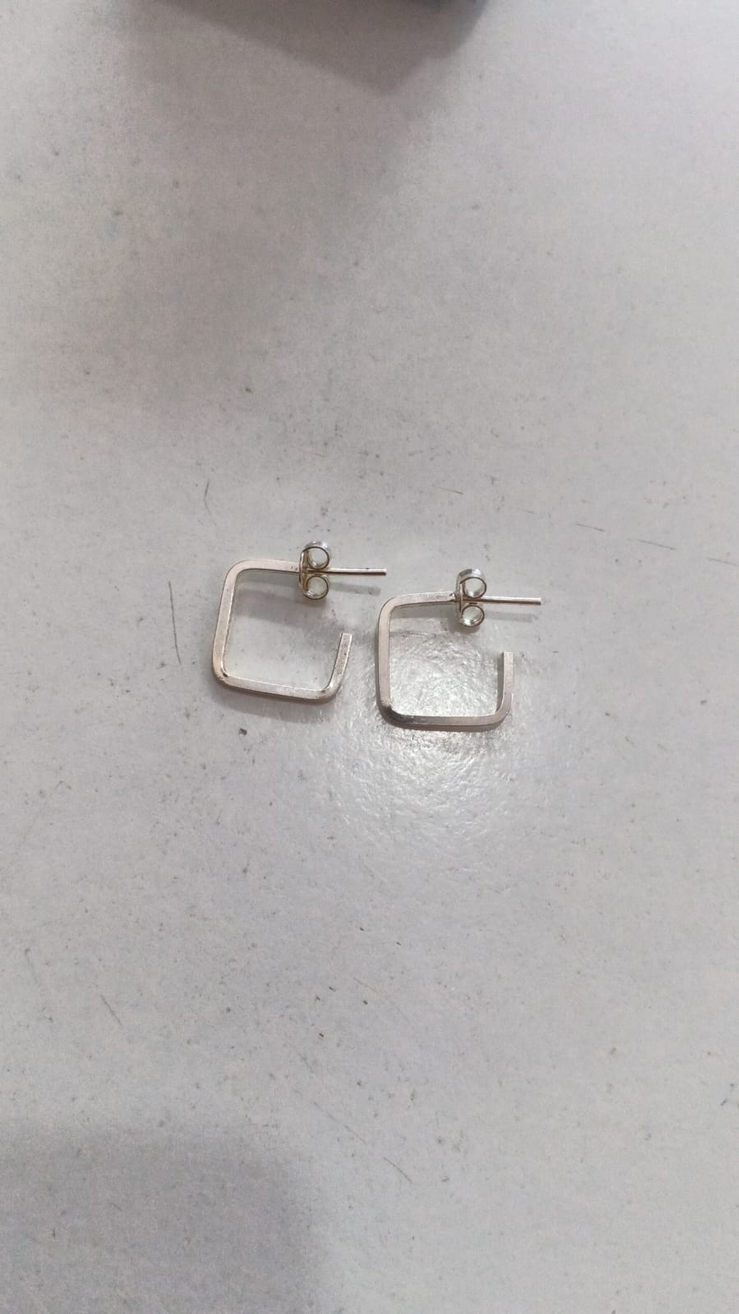 aros de plata cuadrados 1