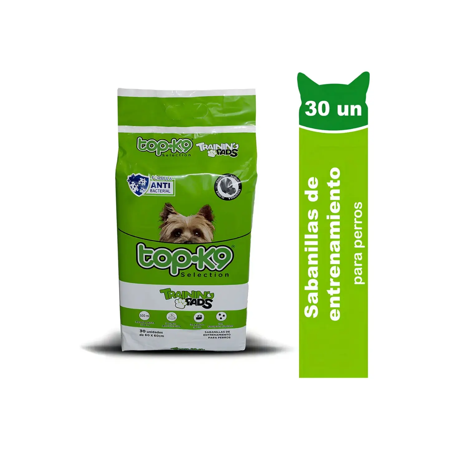 Sabanillas de Entrenamiento 30 unidades 60x60 Top K9 -Antibacterial Carbón Activo 2
