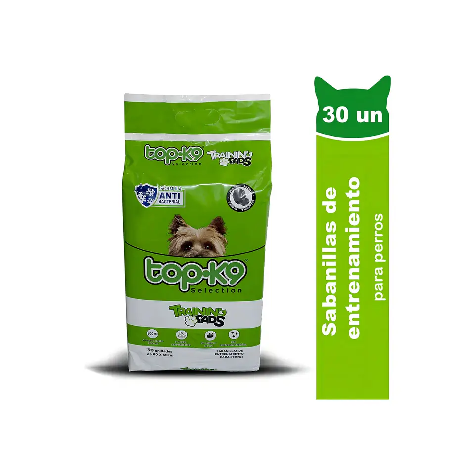 Sabanillas de Entrenamiento 30 unidades 60x60 Top K9 -Antibacterial Carbón Activo 2