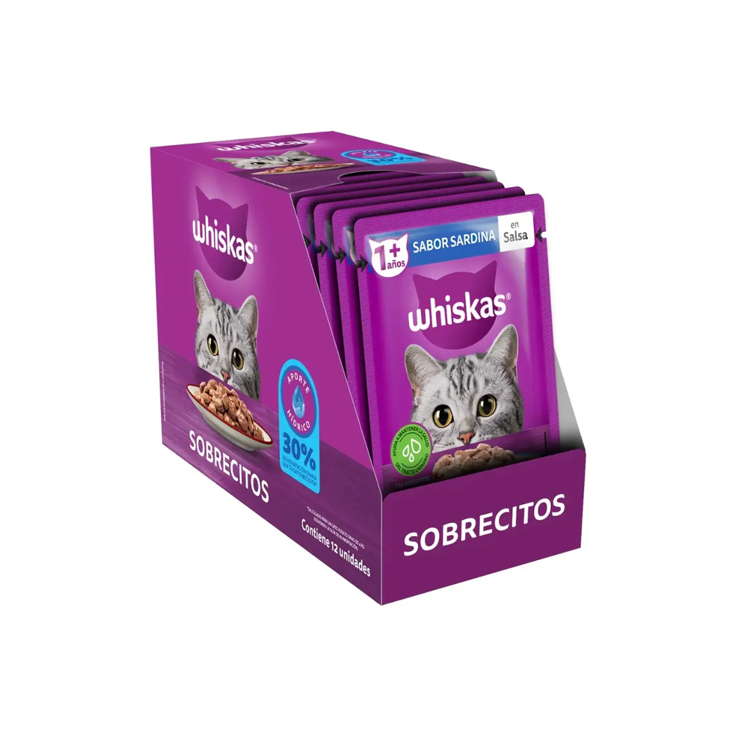 Alimento Húmedo Trocitos en salsa Whiskas sabor Sardina 85g 1