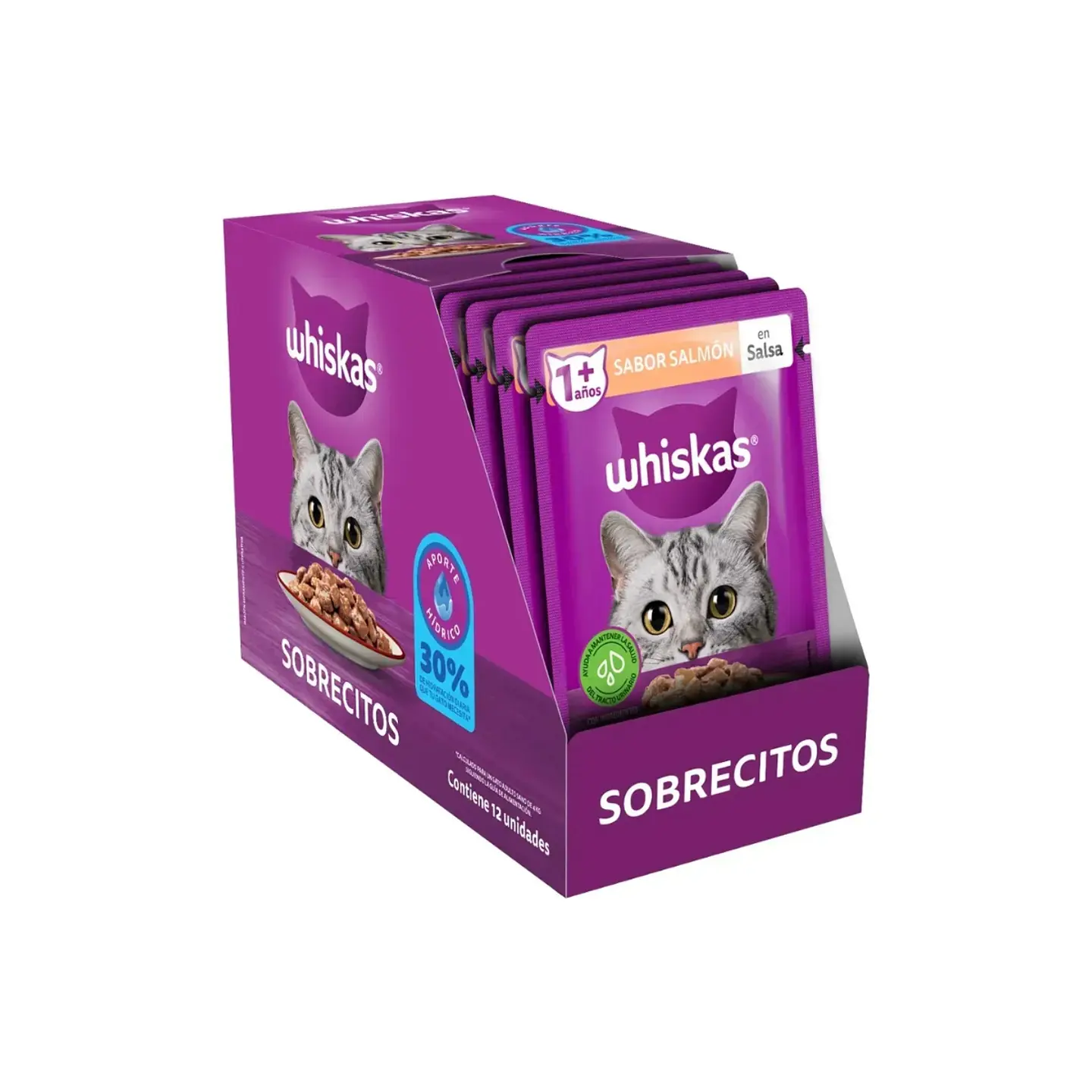Alimento Húmedo Trocitos en salsa Whiskas sabor Salmón 85g 1