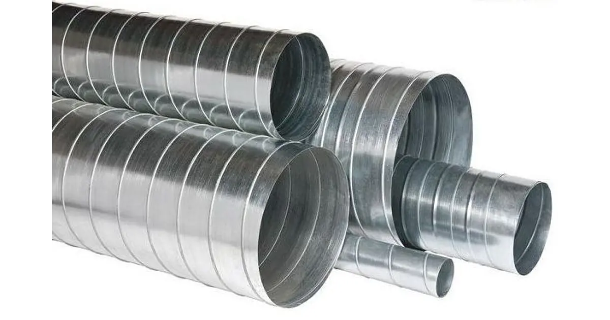 Tubo Spiro rígido em aço galvanizado para extração de máq...