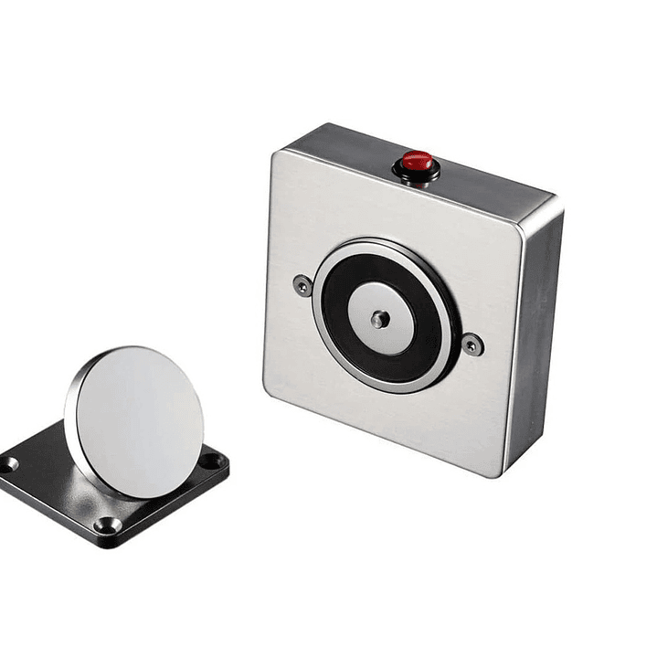 Retentor eletromagnético de porta Cor metálica. 1