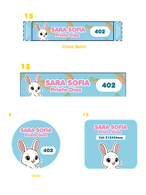 Kit stickers escolares delicadas con costurita