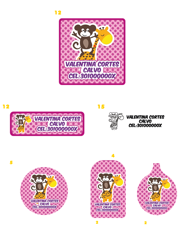 Kit stickers escolares todo incluido 1