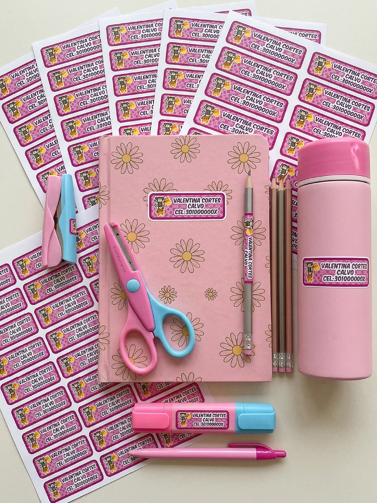 Kit stickers escolares todo incluido 2
