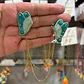 Prendedor Dúo de mariposas bordadas en hilo - Miniatura 1