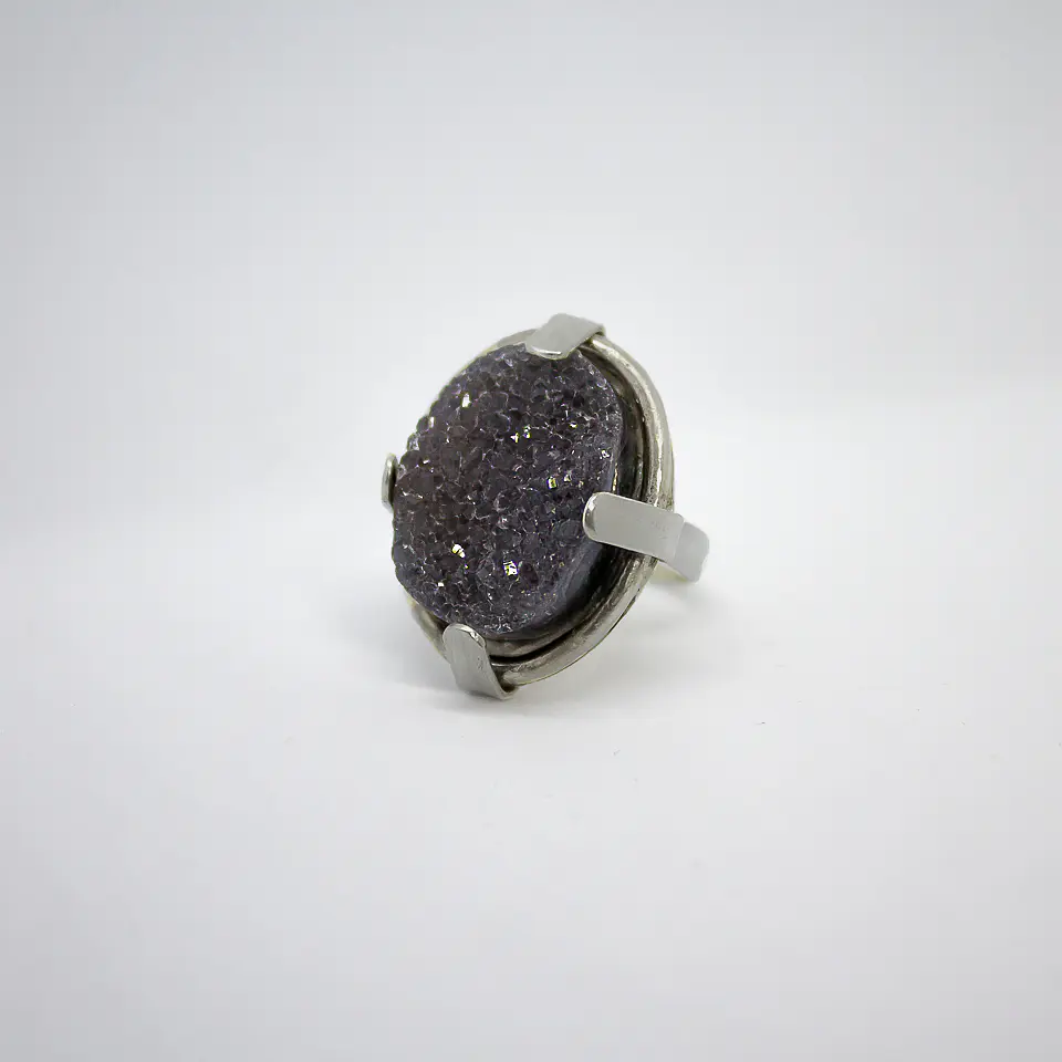 Drusa plana (anillo en plata) 2