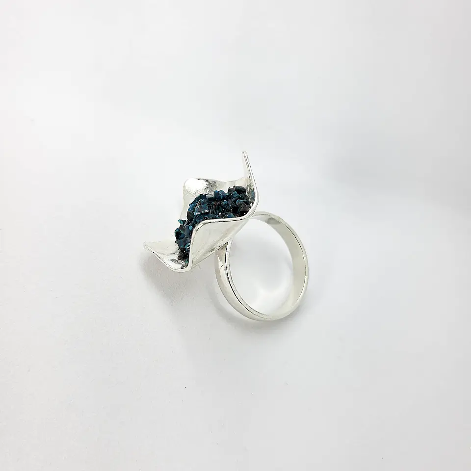 Flor Malaquita (anillo) 2