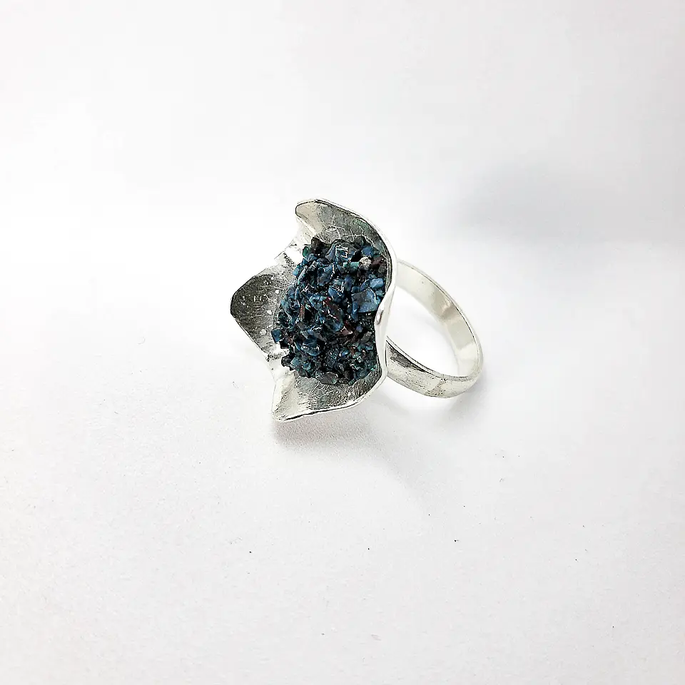 Flor Malaquita (anillo) 1
