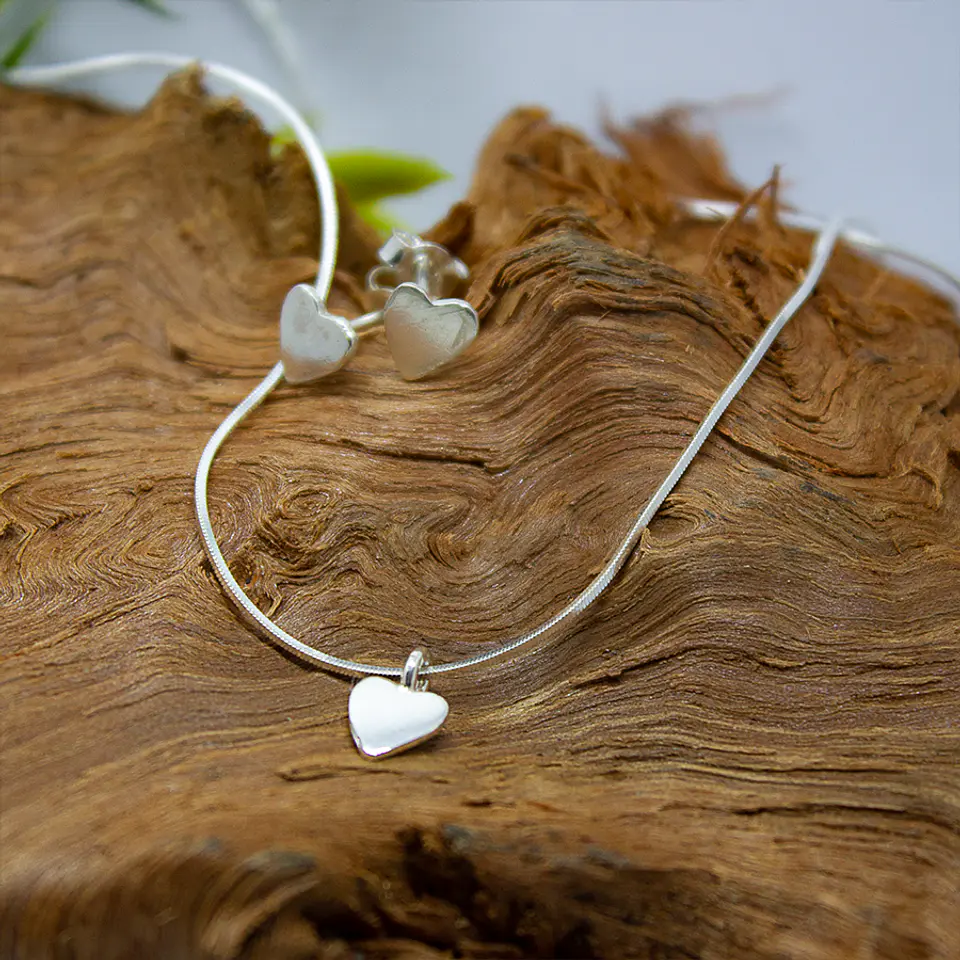 Corazones Mini  en plata (Conjunto)  2