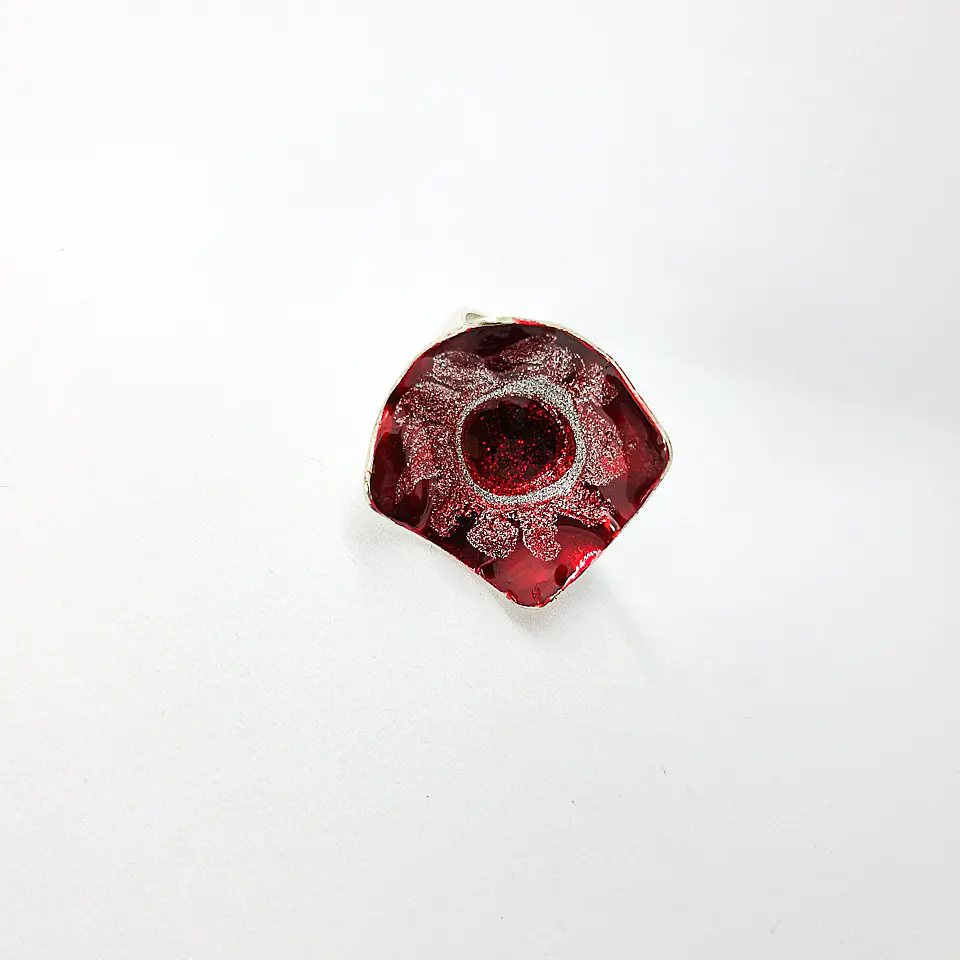Mar Rojo (anillo en plata pintado a mano) 3
