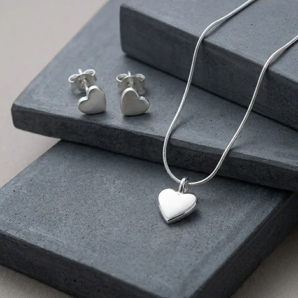 Corazones Mini  en plata (Conjunto)  1