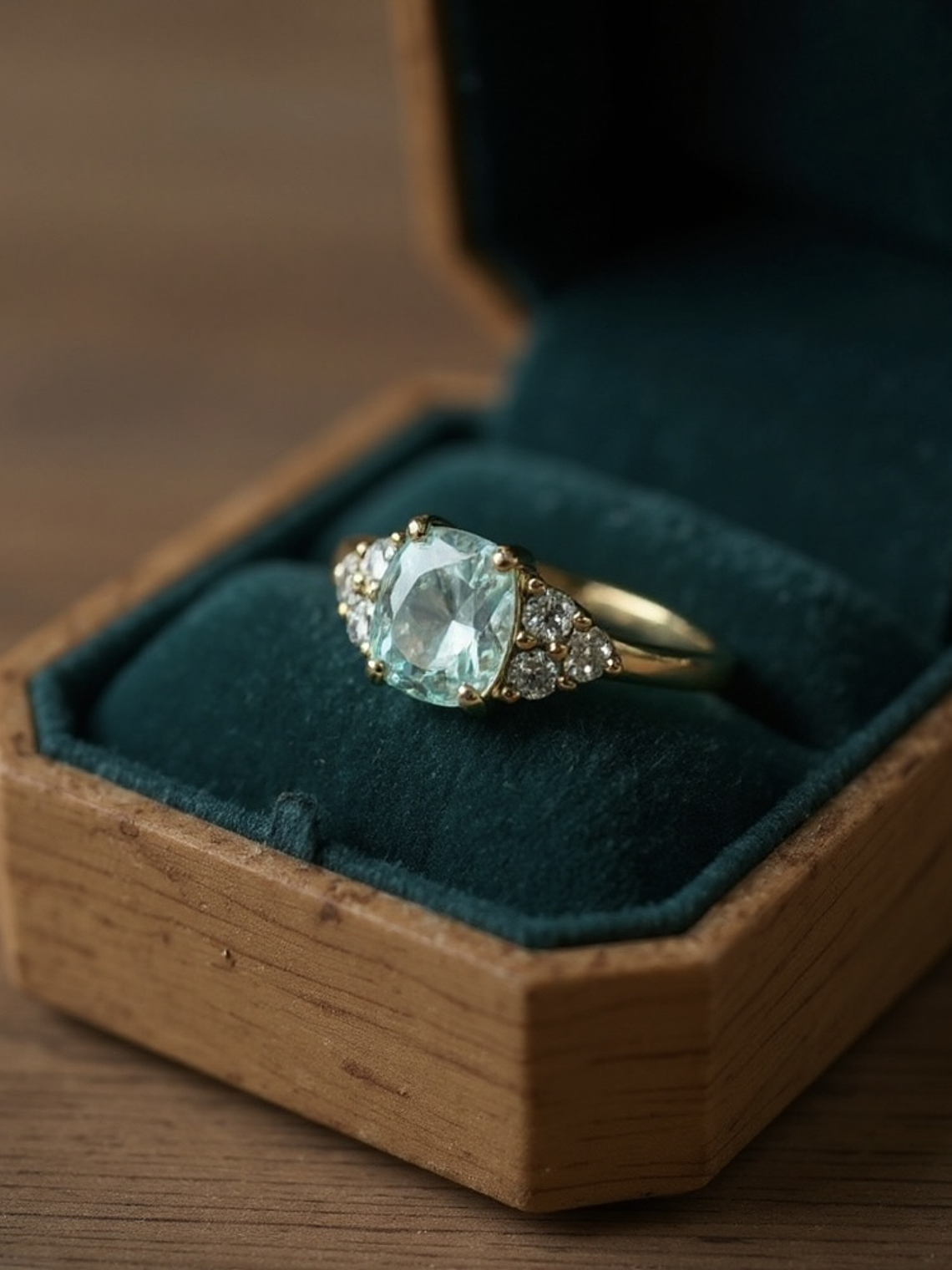 Anillo agua marina 1