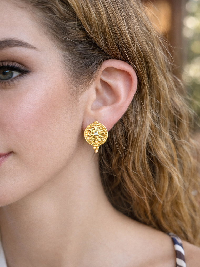 Aros Botón Dorado 2