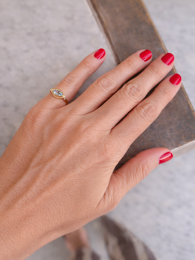 Anillo agua marina 2