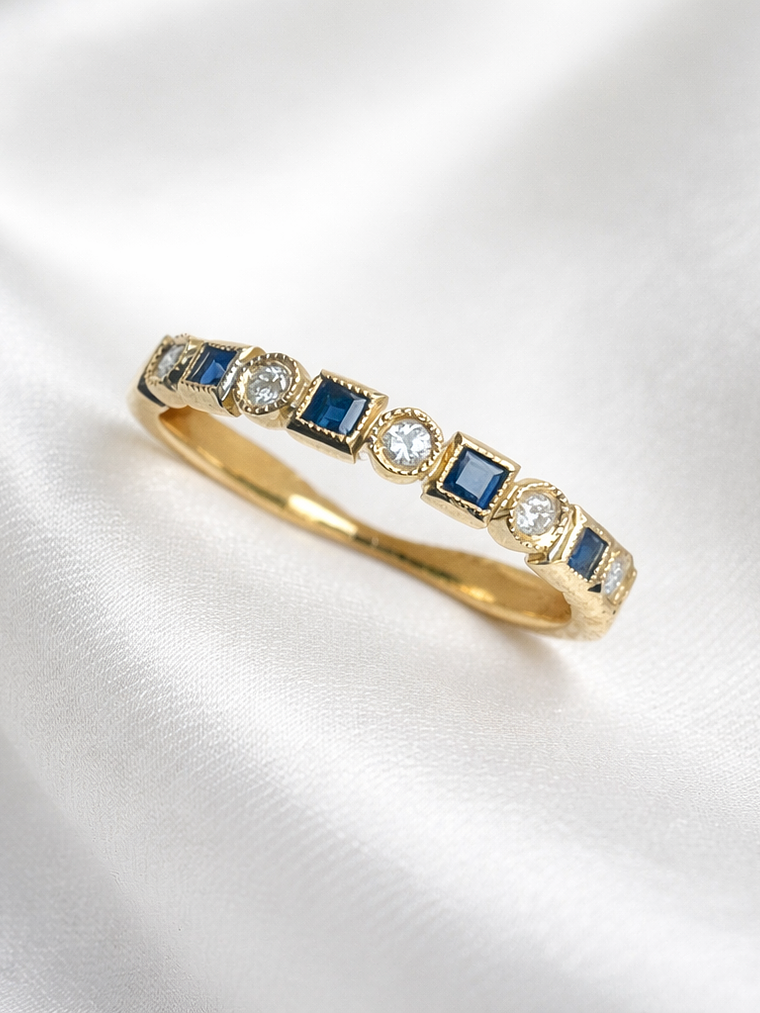 Anillo zafiros y brillantes 1