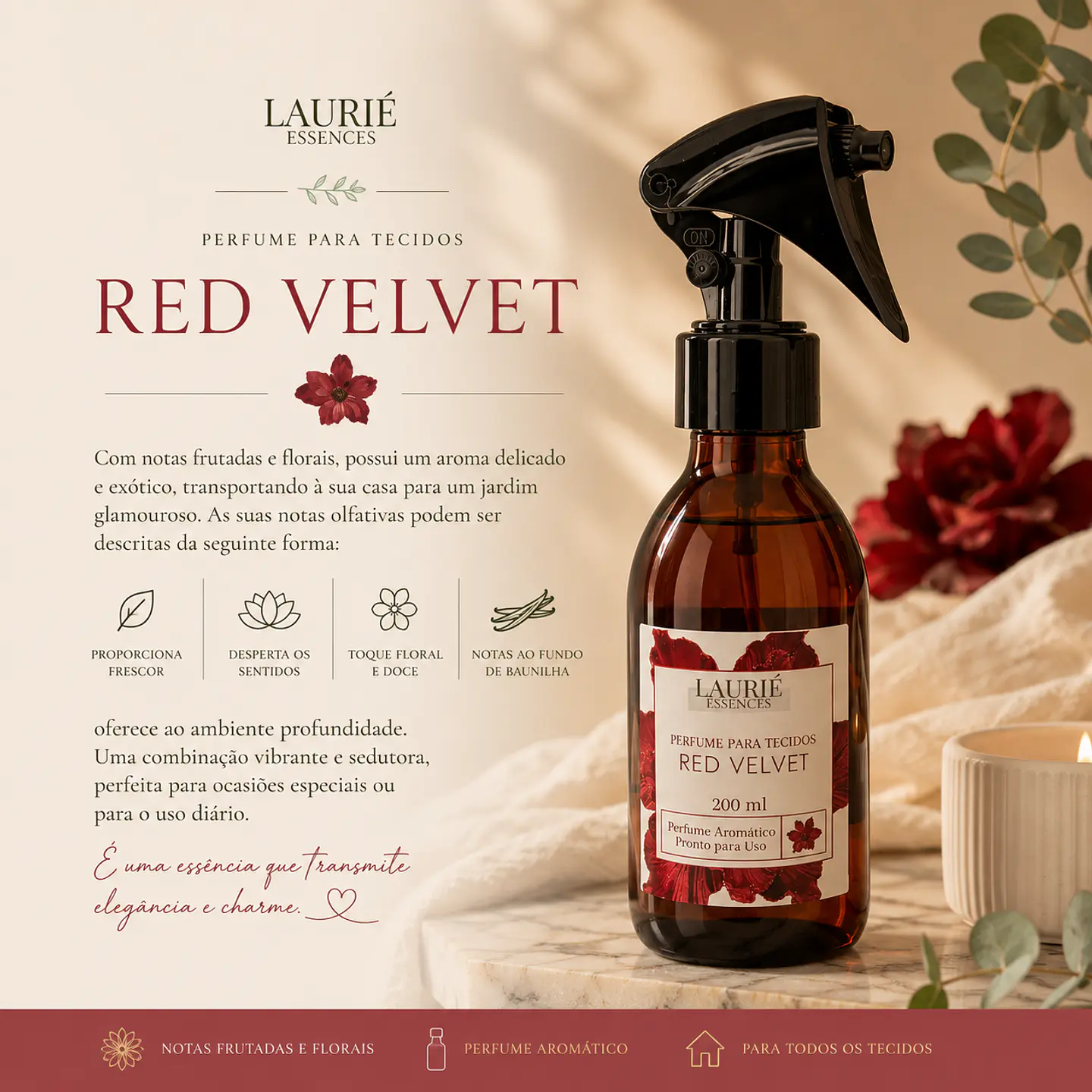 Perfume Para Tecidos Red Velvet 200ml  3