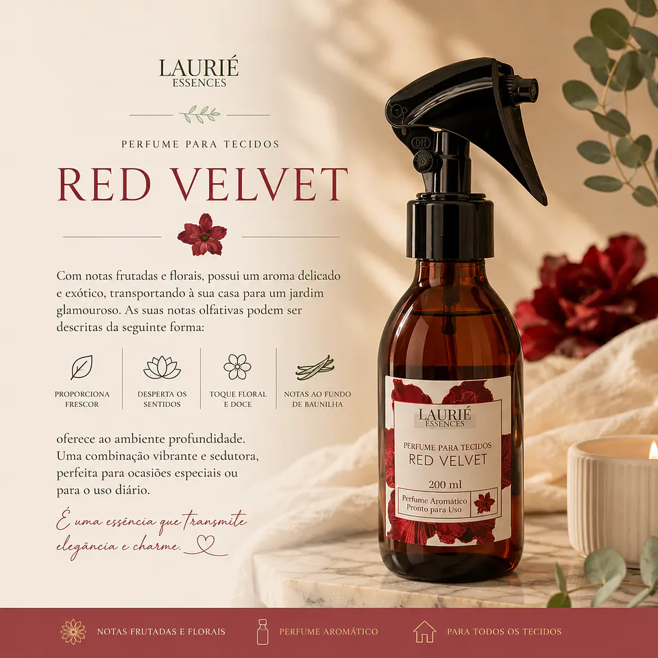 Perfume Para Tecidos Red Velvet 200ml  3