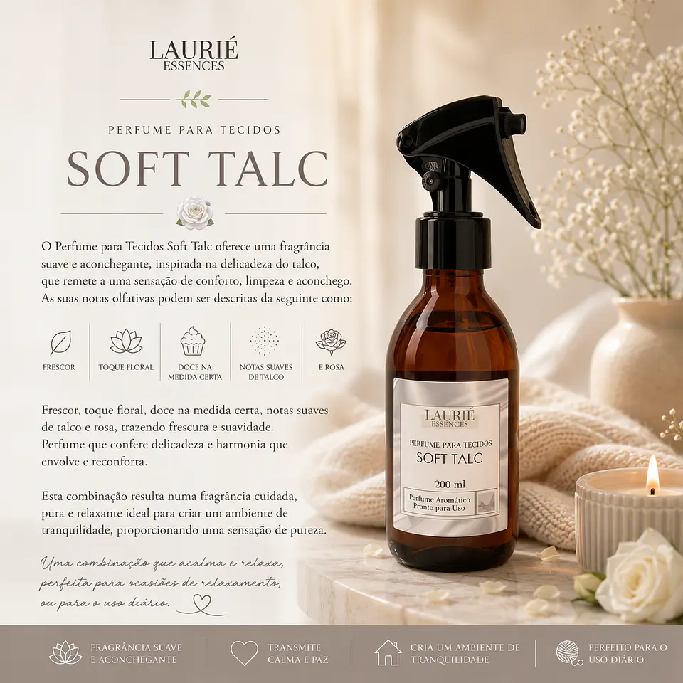 Perfume Para Tecidos Soft Talc 200ml 3
