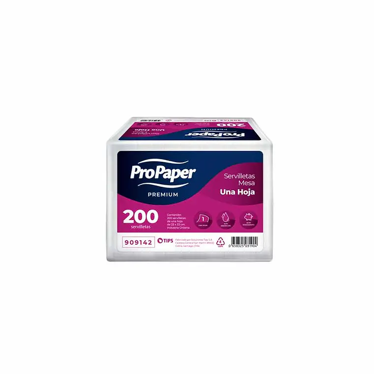 SERVILLETAS PRO PAPER GRANDES 200 UNIDADES  1