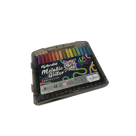 Marcadores Acrílicos Ruibrand Metallic Glitter 48 pcs.