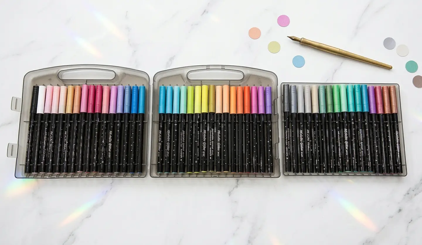 Marcadores Acrílicos Ruibrand Metallic Glitter 48 pcs. 4