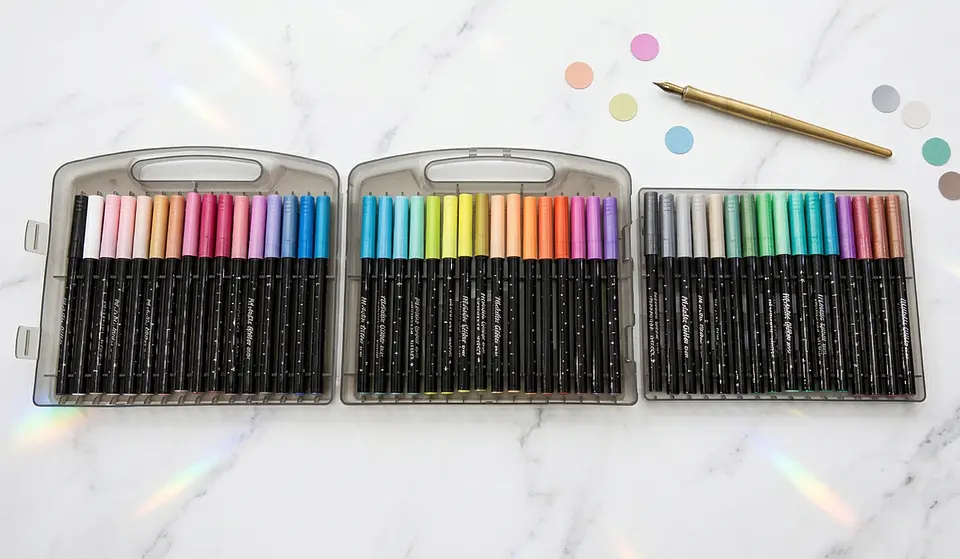 Marcadores Acrílicos Ruibrand Metallic Glitter 48 pcs. 4
