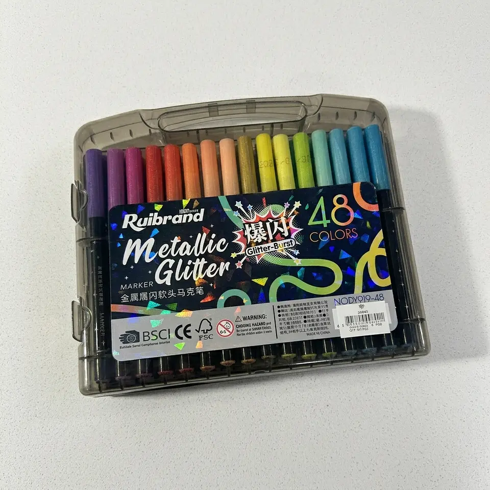 Marcadores Acrílicos Ruibrand Metallic Glitter 48 pcs. 3