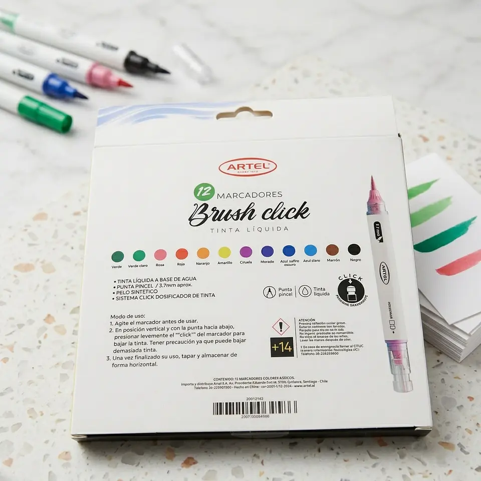 Marcadores Tinta líquida Artel Brusk Click 12 pcs 2