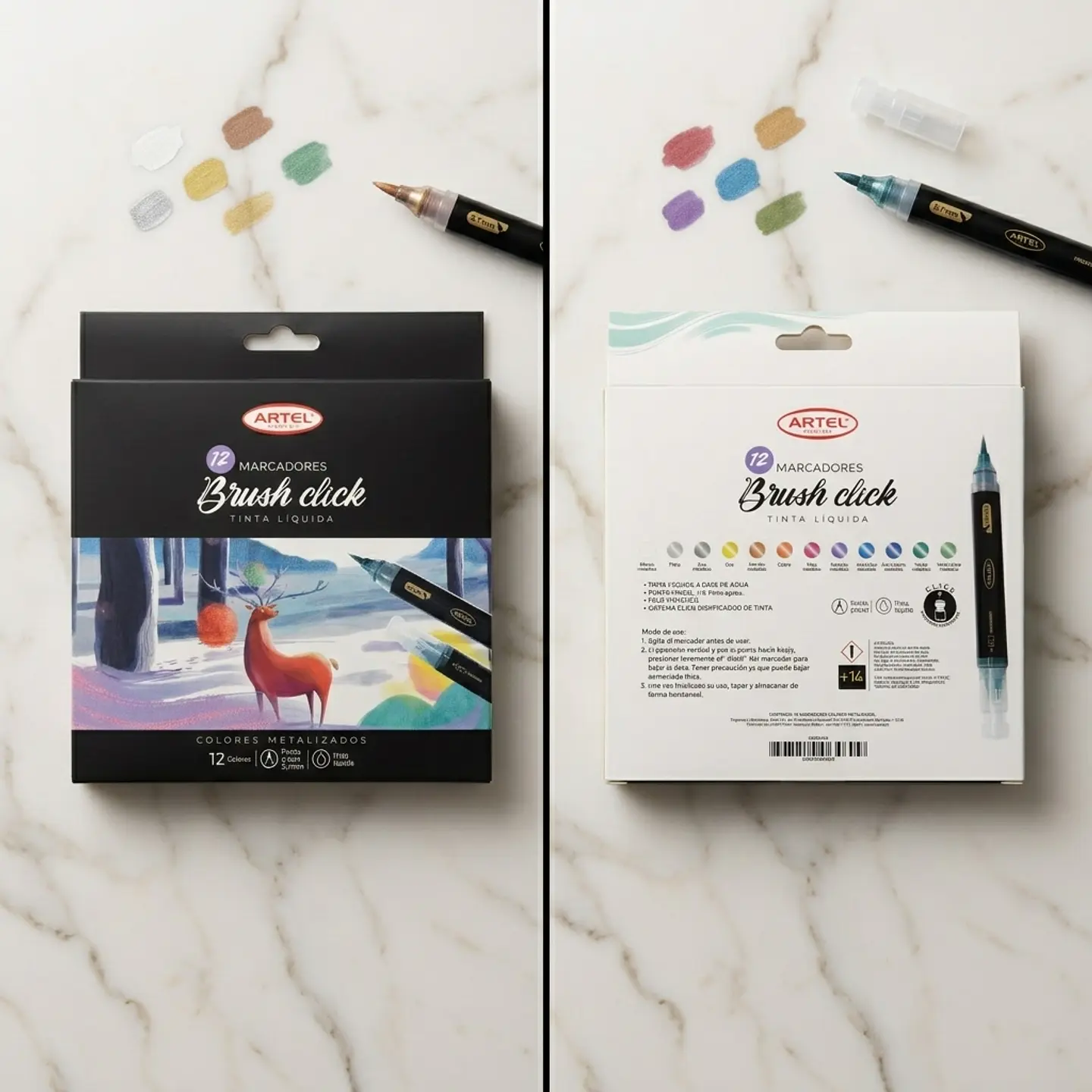 Marcadores Metalizados Tinta líquida Artel Brusk Click 12 pcs.  2