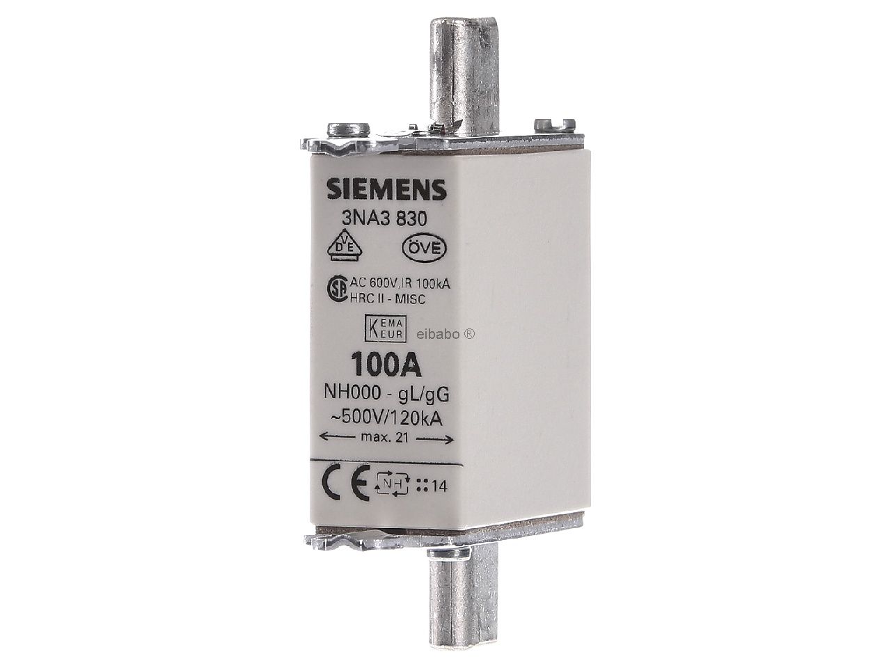 FUSIBLE 100A 500V 3NA3830