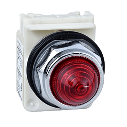 Luz piloto 30 mm metalico led integrado rojo-110V