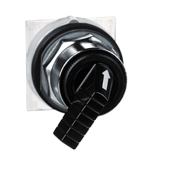 Selector 30 mm plastico negro maneta larga 2 posiciones