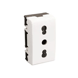 HABIT-21 MODULO TOMACORRIENTE 1 MODULO BLANCO 2 POLOS + TIERRA 10/16A 250V BIPASO GRADO INDUSTRIAL