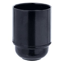 SOQUETE ADAPTADOR AMPOLLETA PLASTICO/LATAO E-27 E-27 NEGRO